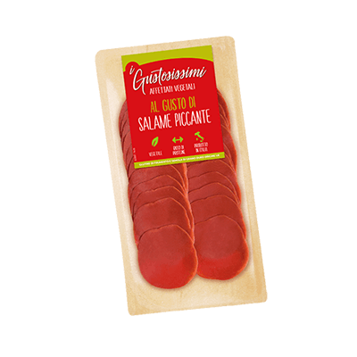 Affettato vegetale al gusto di salame piccante