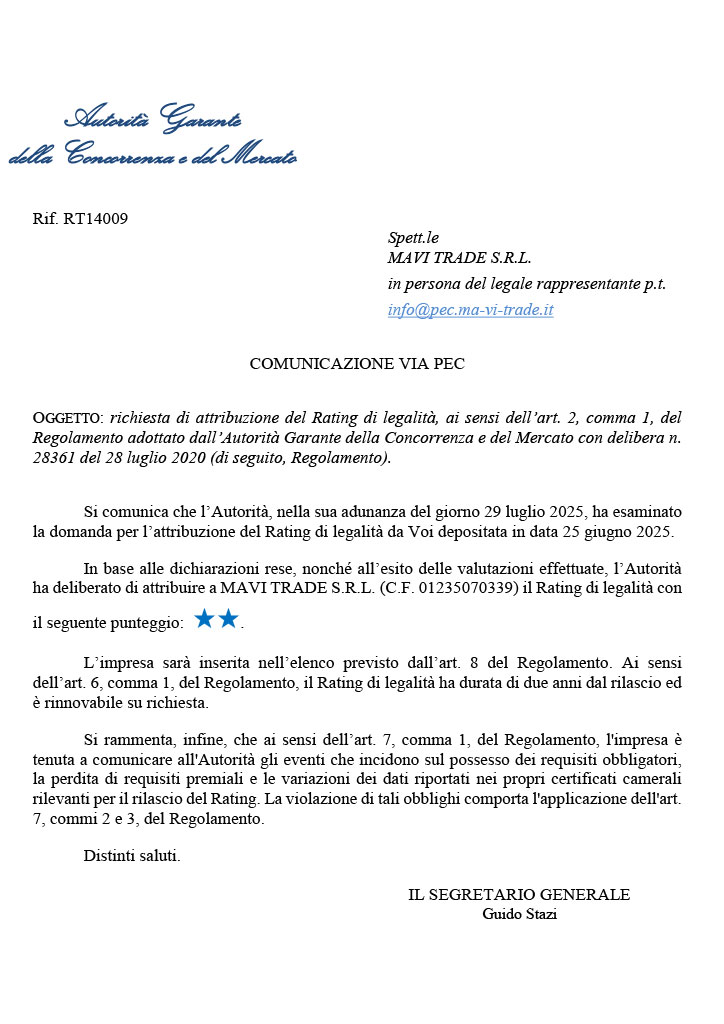 Rating legalità
